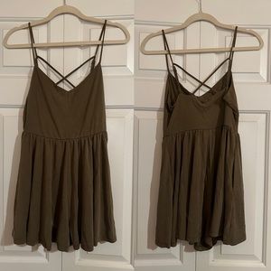 NWT Small Olive Green Boutique Romper w/ Pockets